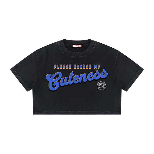 Women's Mineral Wash Cotton Crop T-Shirt