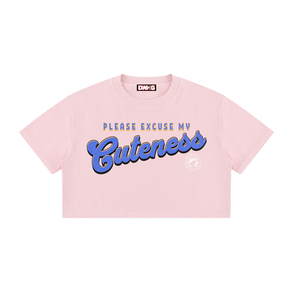 Women's Mineral Wash Cotton Crop T-Shirt